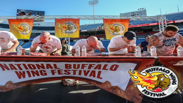 Eating competition in National Buffalo Wing Festival