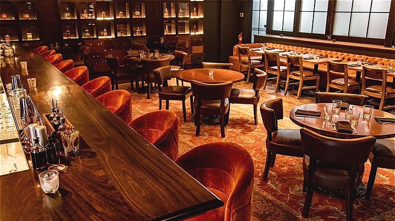 Bar countertop with chairs