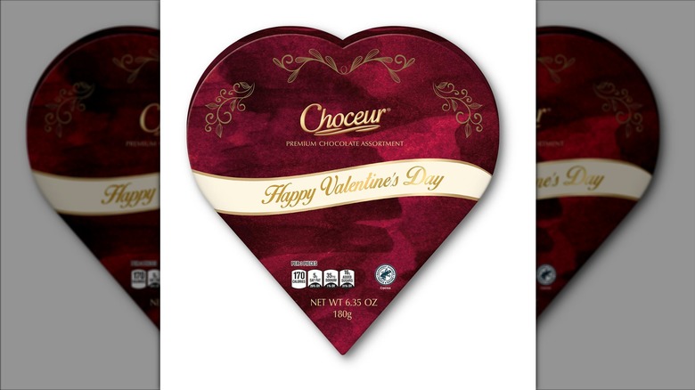 Heart-shaped box of Choceur chocolates