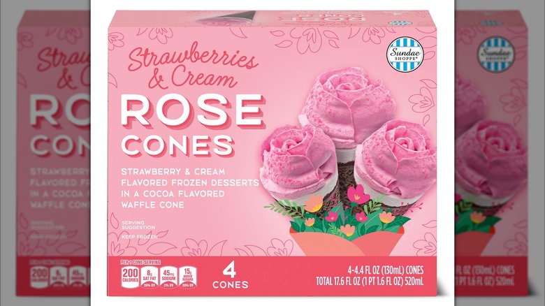 Rose-shaped frozen dessert cones