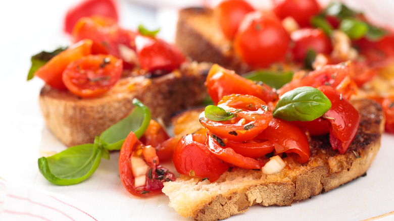 bruschetta on bread slices