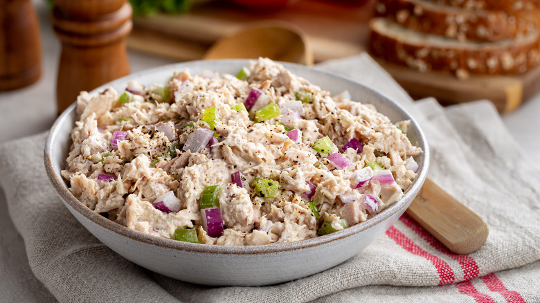 tuna salad in a bowl