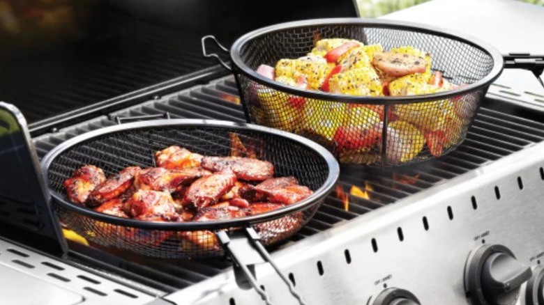 Outset jumbo outdoor grill basket