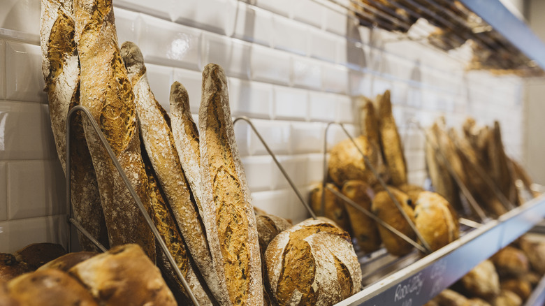 bread in a bakery