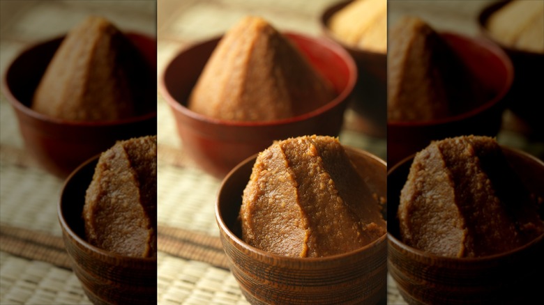 Bowl of red miso paste