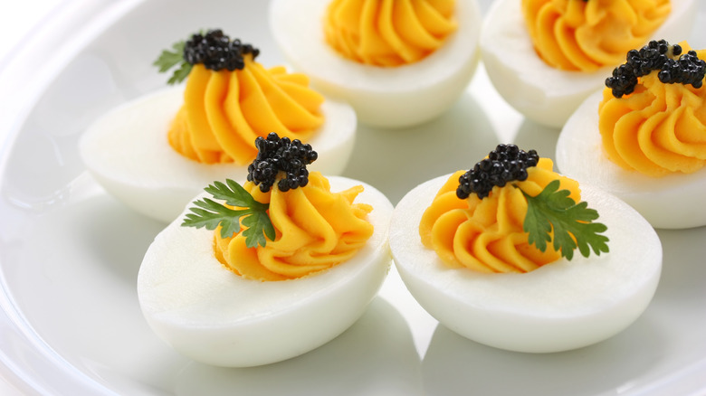 caviar deviled eggs