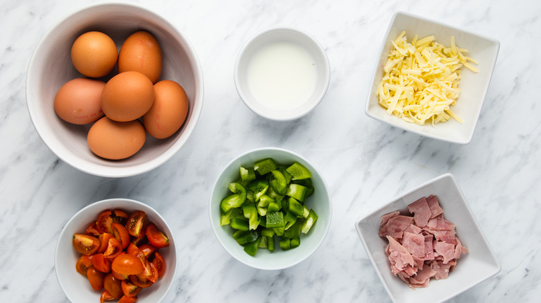 frittata ingredients on counter 