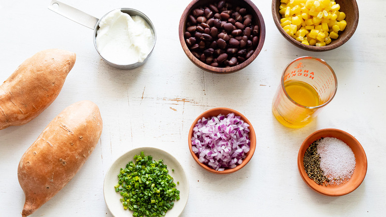 ingredients for loaded sweet potatoes