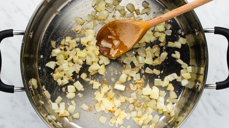 cooking onion and garlic