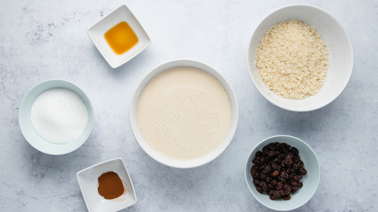 ingredients for rice pudding