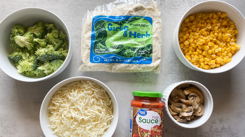 pizza Ingredients on a counter