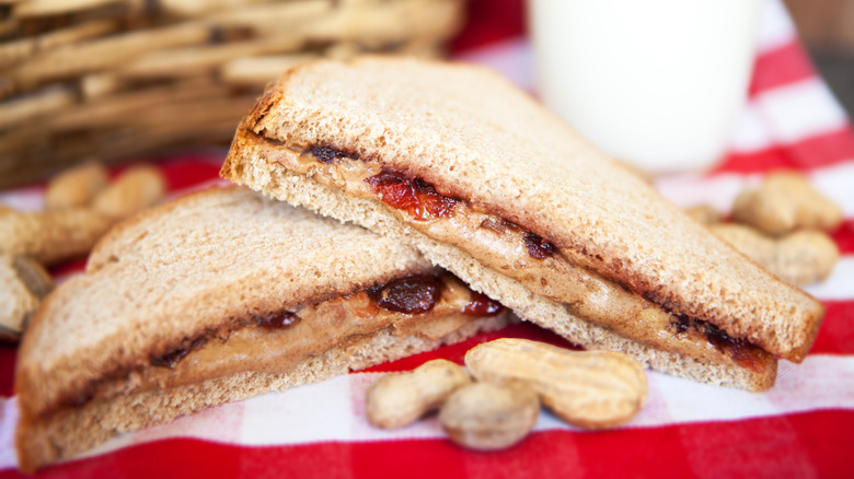 peanut butter and jelly sandwich picnic