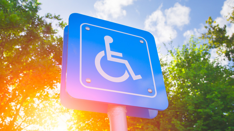 wheelchair parking sign in sunlight