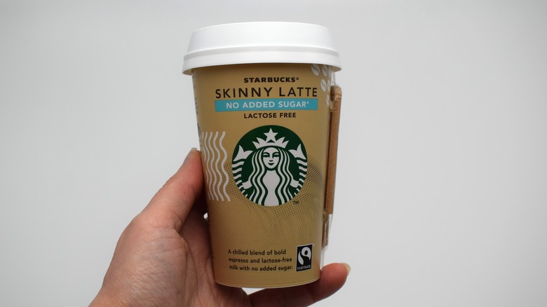 Starbucks skinny latte in a cup