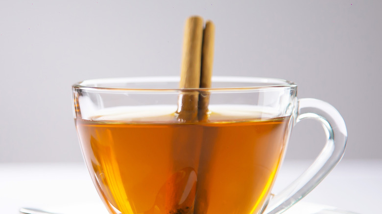 cup of tea with cinnamon sticks