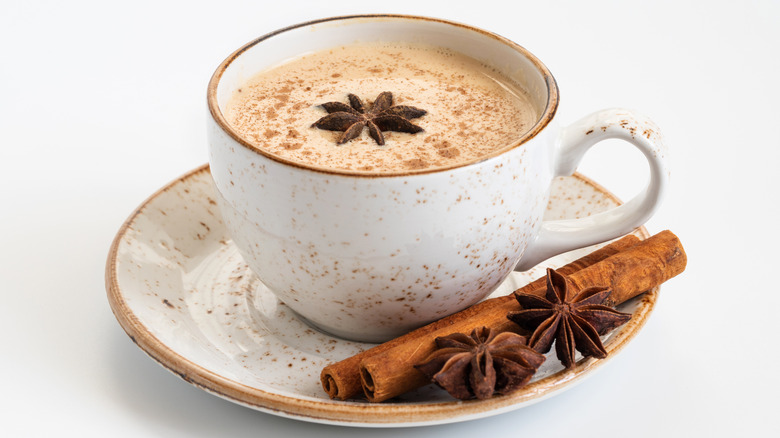 Masala chai tea with spices