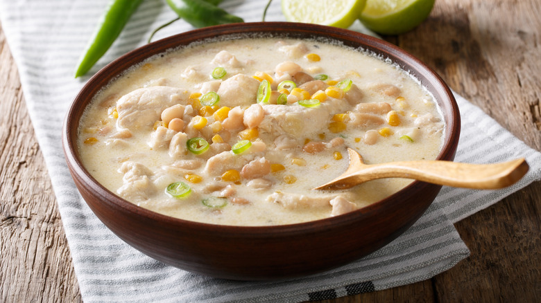 bowl of white bean chili