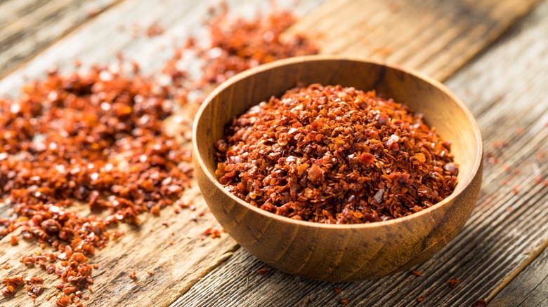 Aleppo pepper in bowl