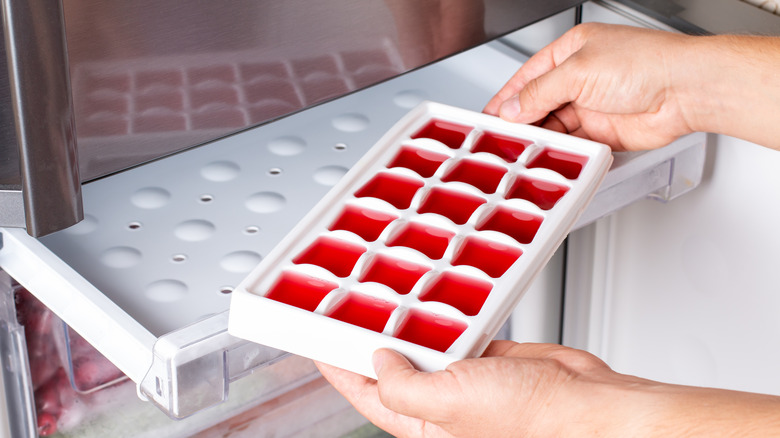 Jell-O in ice cube tray