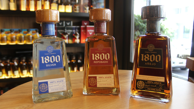 bottles of 1800 Tequila liquor