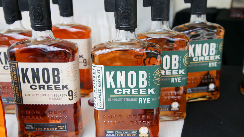 Knob Creek Bourbon Whiskey bottles