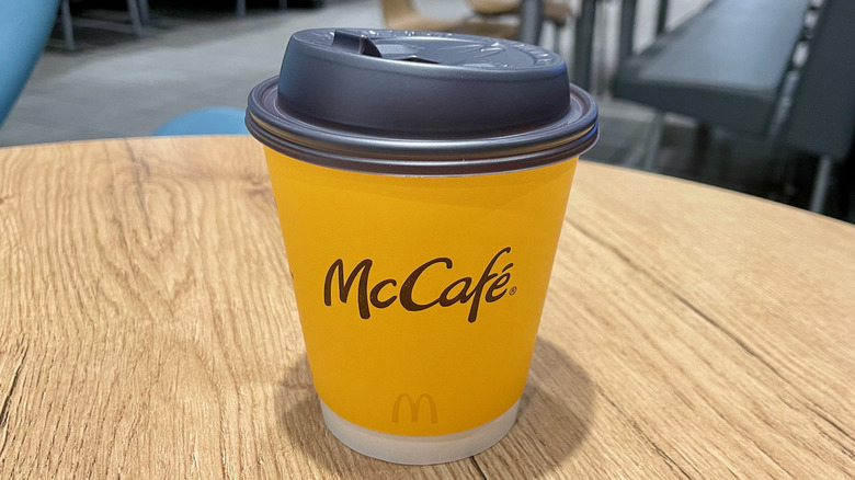 McCafe coffee in paper cup