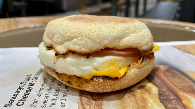 Egg McMuffin on tray