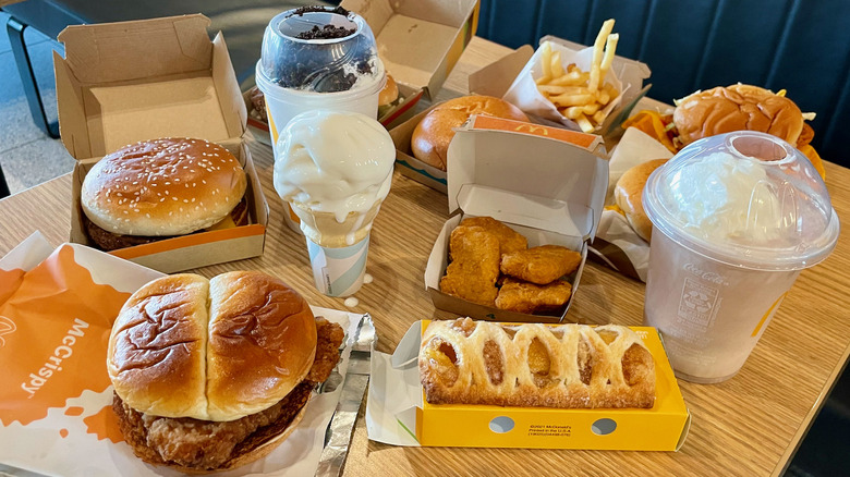 Spread of McDonald's items