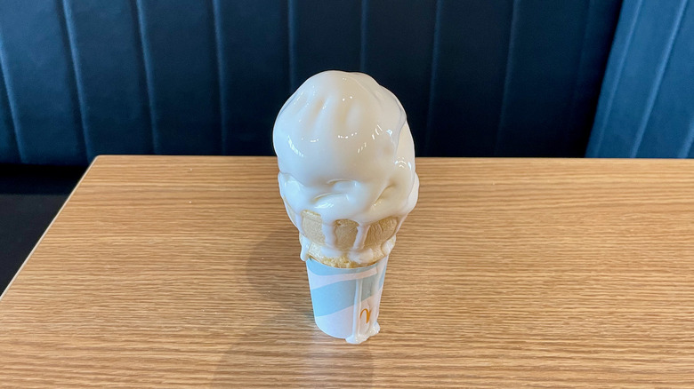 Melting ice cream cone