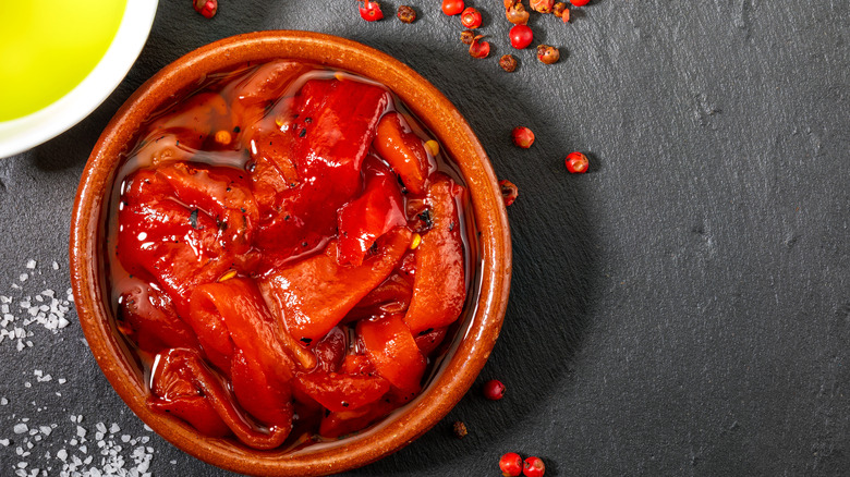 roasted peppers in oil