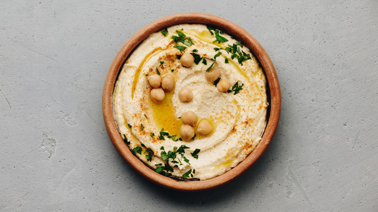 Hummus with chickpeas on top