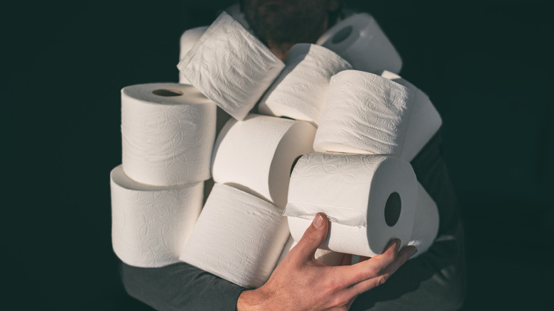 Pile of toilet paper 