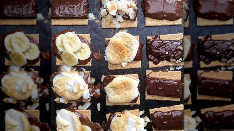 s'mores with coconut flakes