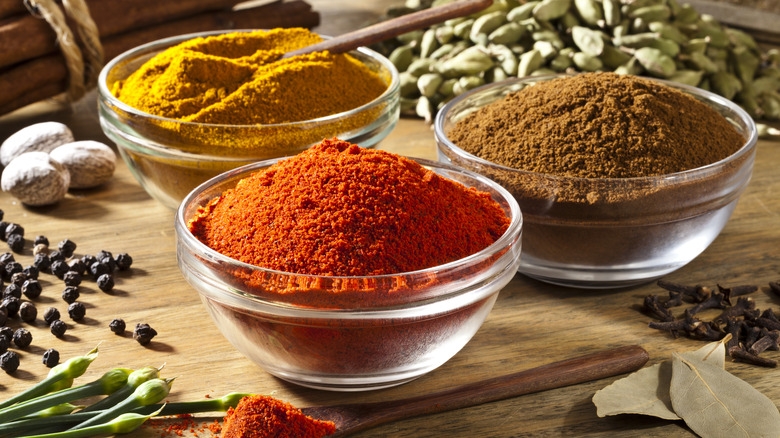 Indian spices on table