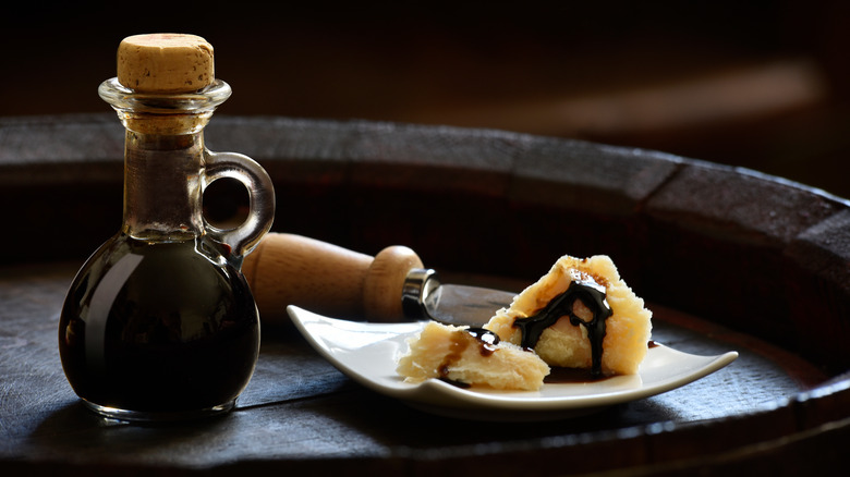 Balsamic vinegar on parmesan