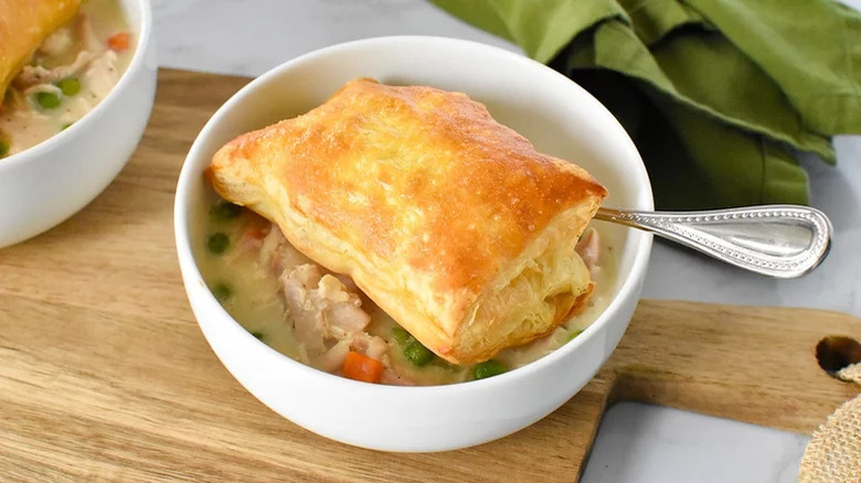 Chicken pot pie in bowls