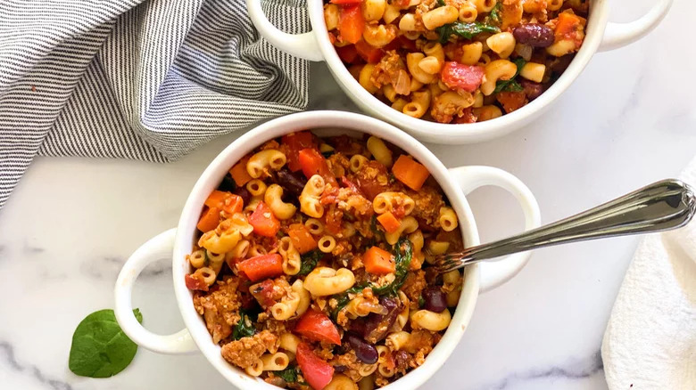 Fire-roasted tomato macaroni bowls