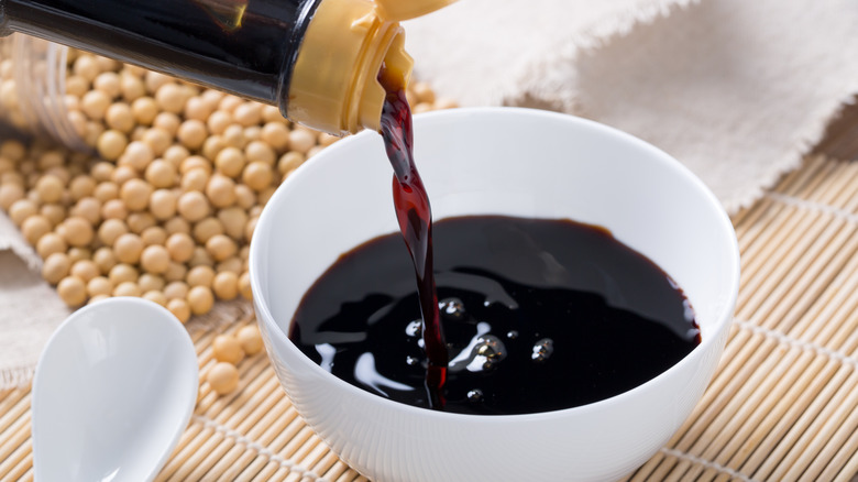 bowl of soy sauce