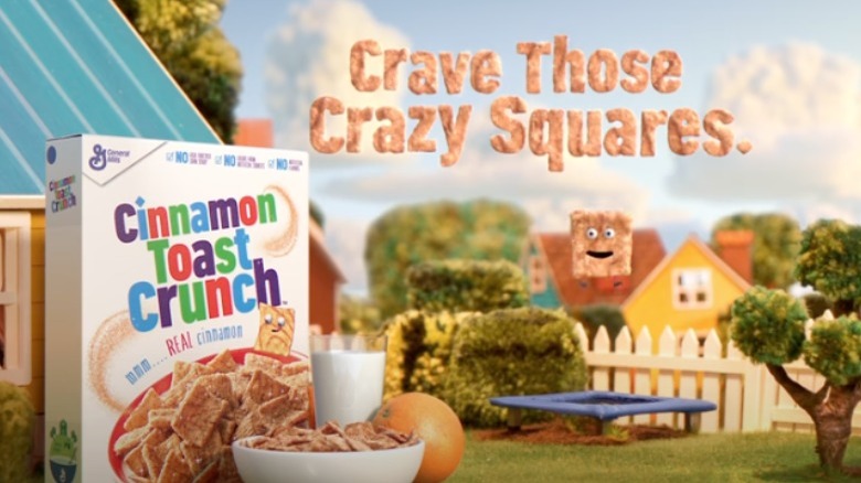 Crave those crazy squares slogan with cereal box