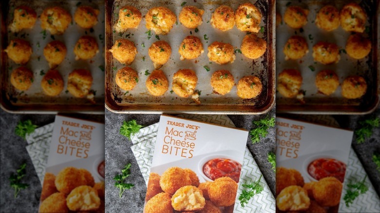 pan of frozen mac and cheese balls