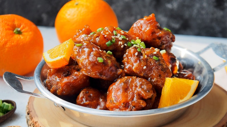 bowl of Mandarin orange chicken