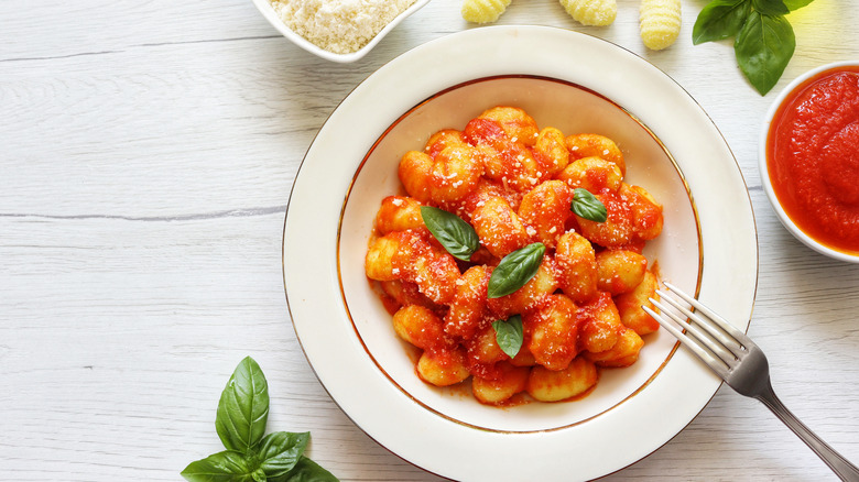 Gnocchi with red sauce and parmesan 