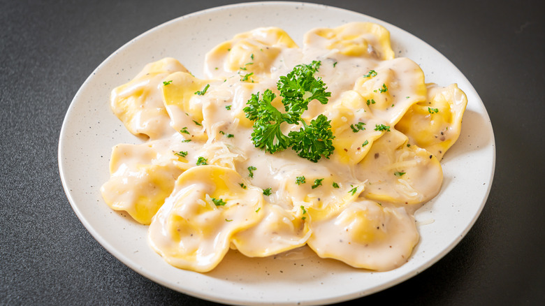 ravioli with cream sauce