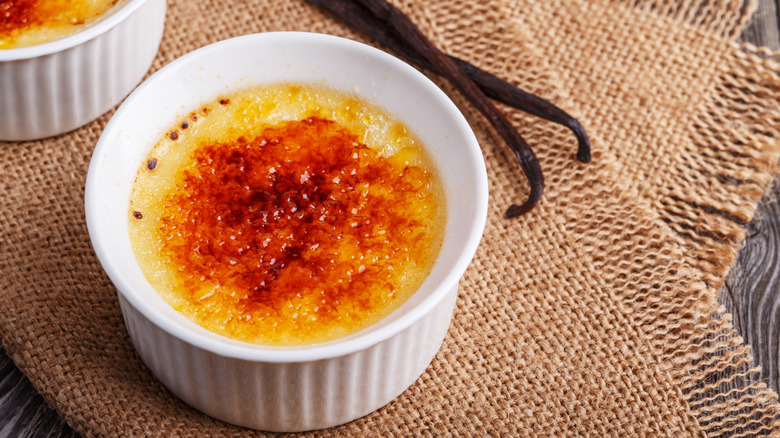 Ramekin with crème brûlée