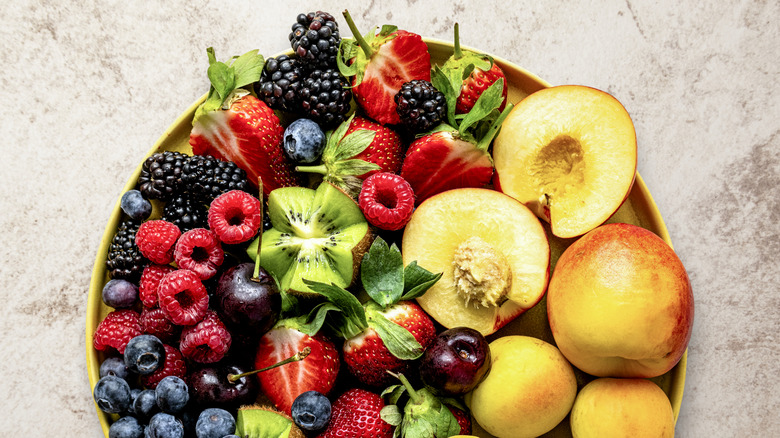 Tray of fresh fruit