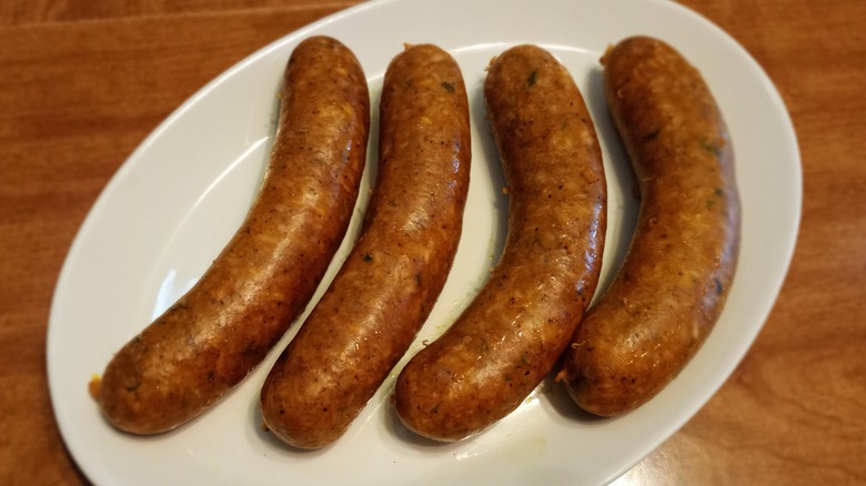 Four boudin on plate