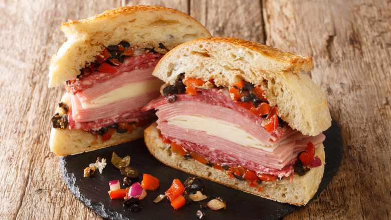 A muffaletta sandwich