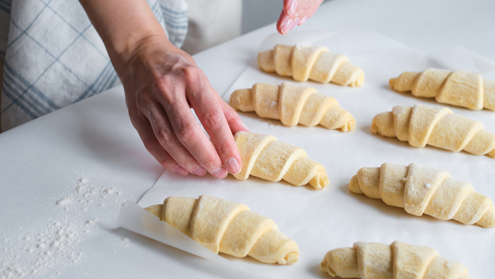 baking croissants