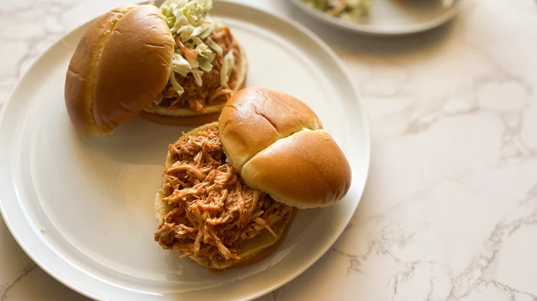 Slow Cooker BBQ Chicken on buns