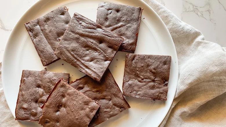 Black bean brownies on plate